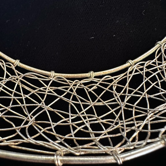 Vintage Fine Silver Work Chain Bib Necklace - Picture 5 of 6